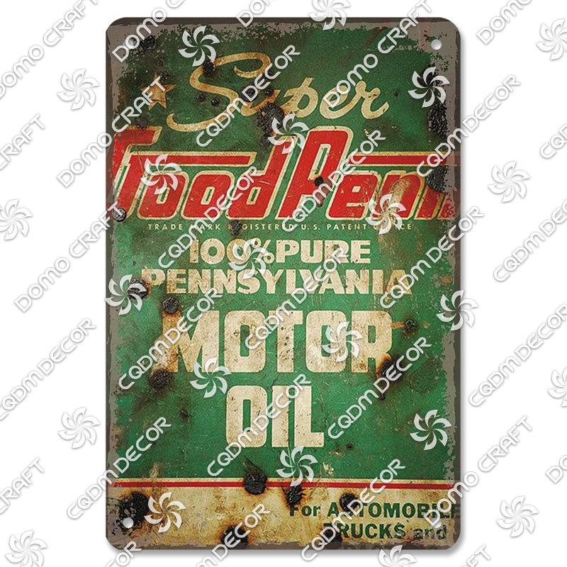 Motor Oil Poster Vintage Metal Plate Energol Oilzum Car Parts Oil Change Metal Tin Signs Wall Decor Garage Club Man Cave