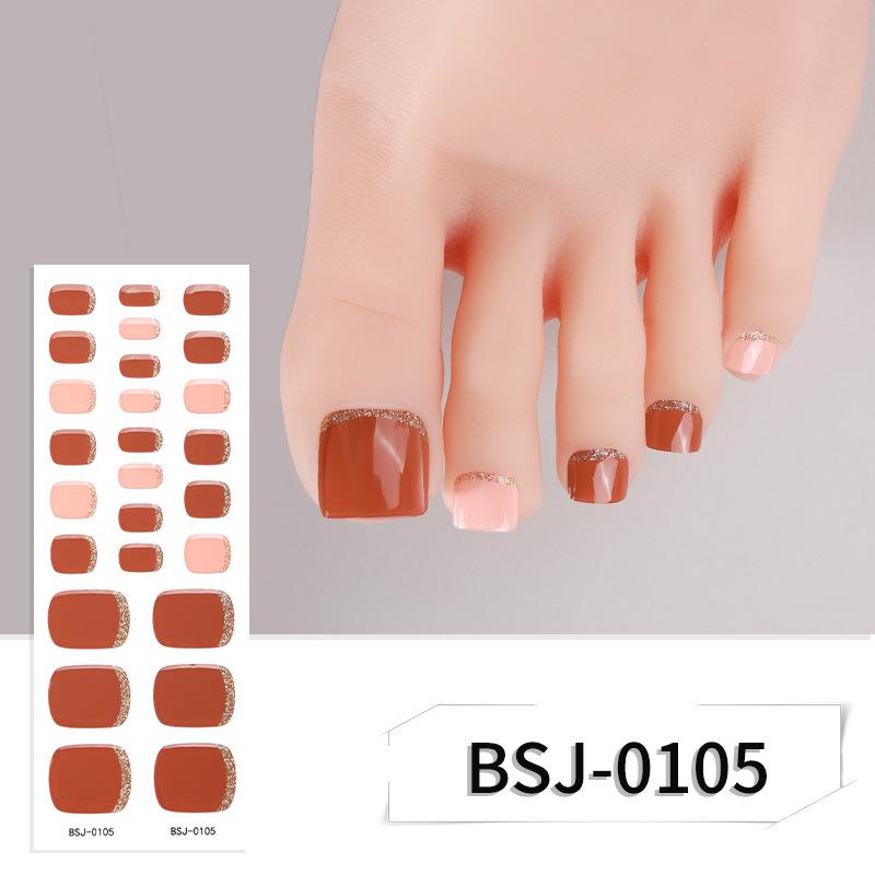 Semi-solid Gel Manicure Stickers, Toenail Stickers, Onion Pink Pearlescent Gradient Flash Semi-solid Nail Stickers
