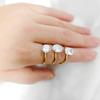 wedding high luxury oval zircon women's ring fashion advanced 18K gold simple titanium steel ring