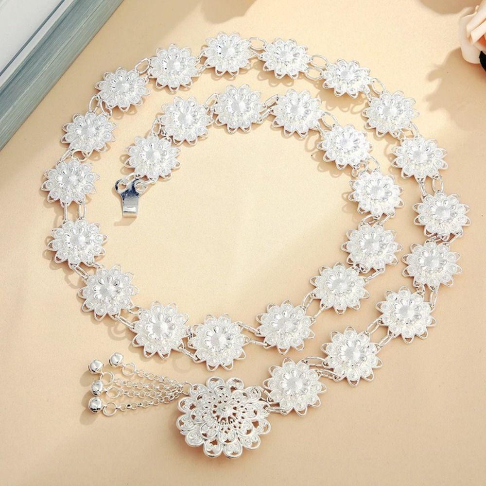 Bell Ethnic Style Belt Silver Dance Dress Belt Chains Traditional Gold Belt  Party Decoration