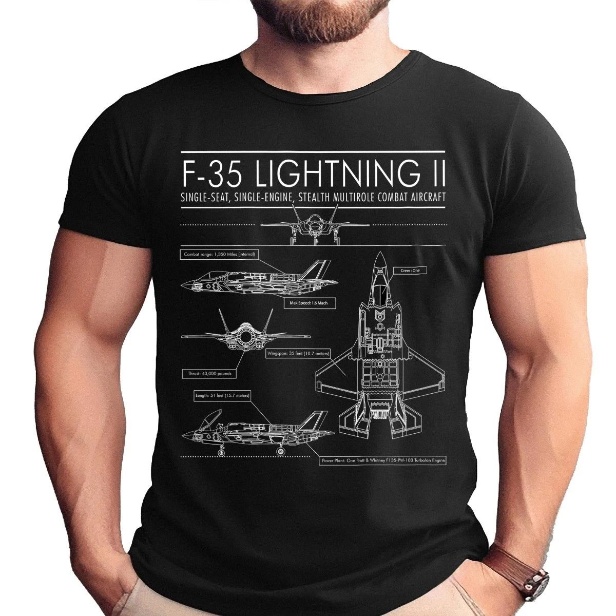 F-35A Lightning II White Schematic Shirt M