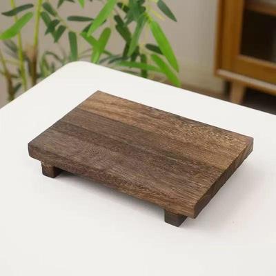 Holztablett Sockelständer Holz Waschtisch Hände Seife Duftkerze Aufbewahrungshalter Tablett Küche Gewürzhalter Heimdeko