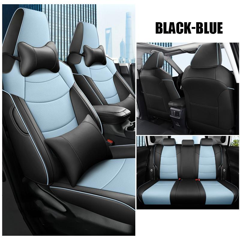 Custom Car Seat Covers Full Set For Toyota RAV4 2019-2025 Waterproof Leather Seat Cushion Protective Cover Interior Accessories