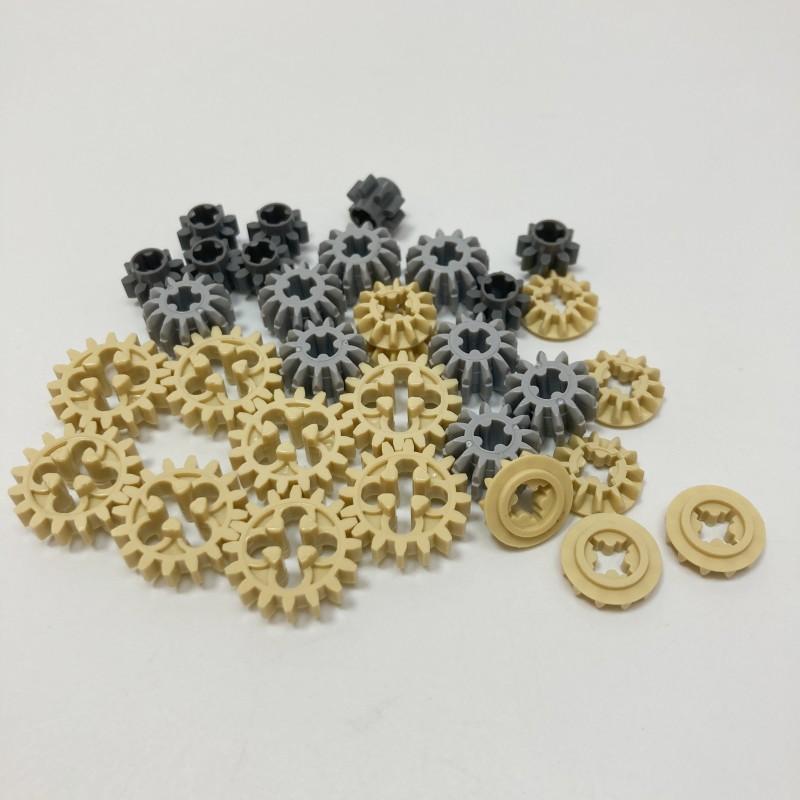 120PCS MOC Technology Building Block Gear Rack Mechanical Bricks Parts Car Robat Accessories 32498 46372 32072 4716