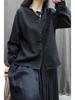 Spring 2025 Washed Cotton Linen Long Sleeve Casual Retro Loose Top
