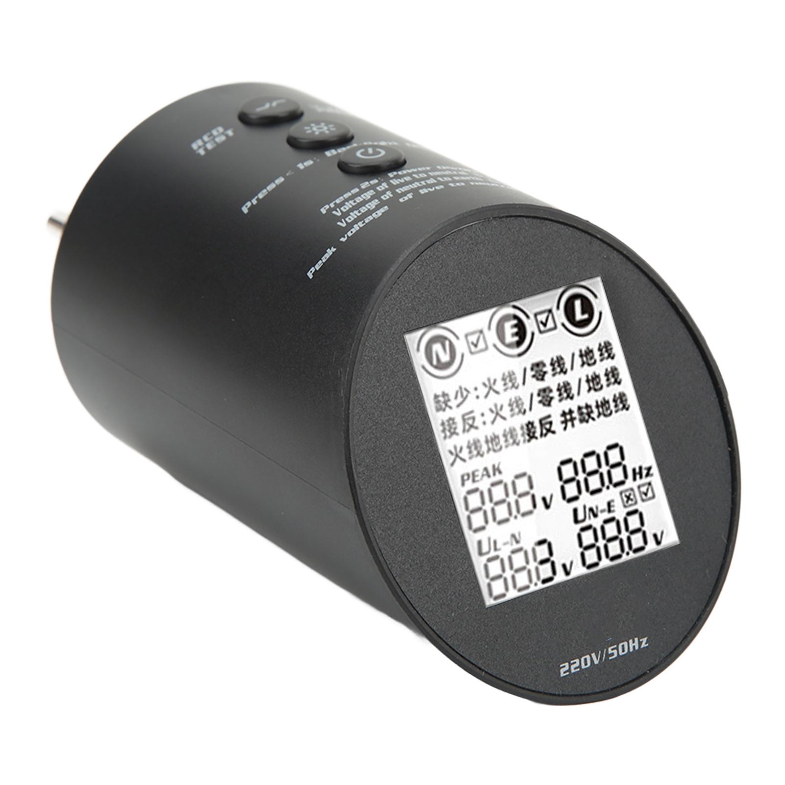 

Тестер розеток Електричний тестер напруги Тестер витоку розетки РК-дисплей