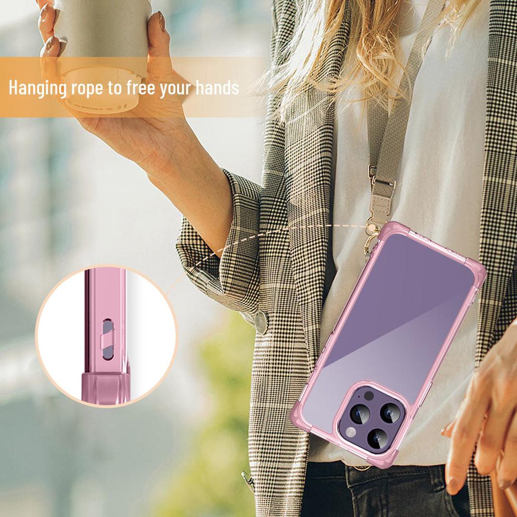 Frosted High-Transparency Phone Case with Four-Corner Airbag Protection for iPhone 15 Pro and Samsung S21, Anti-Fall Design.