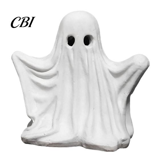 Ghost Shaped Home Decor Halloween Figurine, Spooky Cute Statue, Retro White Vintage Style Figurine Ornament for Tabletop Fireplace Party Decorations