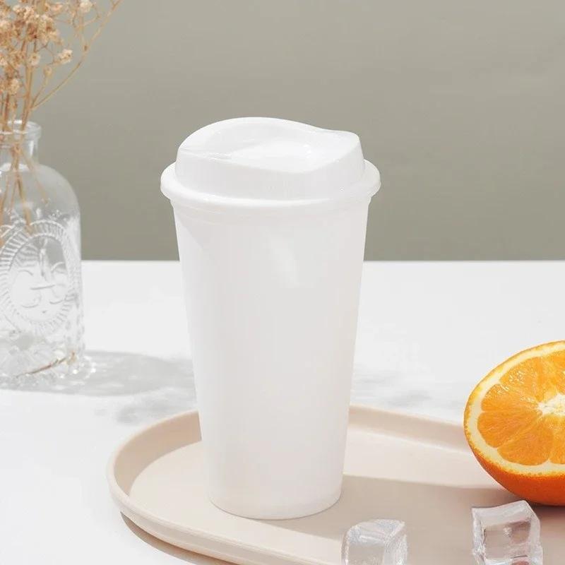 

475 мл 16 унций Цветной многоразовый пластиковый стакан с трубочкой Большой вместимости Герметичный дорожный тамблер для кофе смузи дома вечеринки по случаю дня рождения 475ml