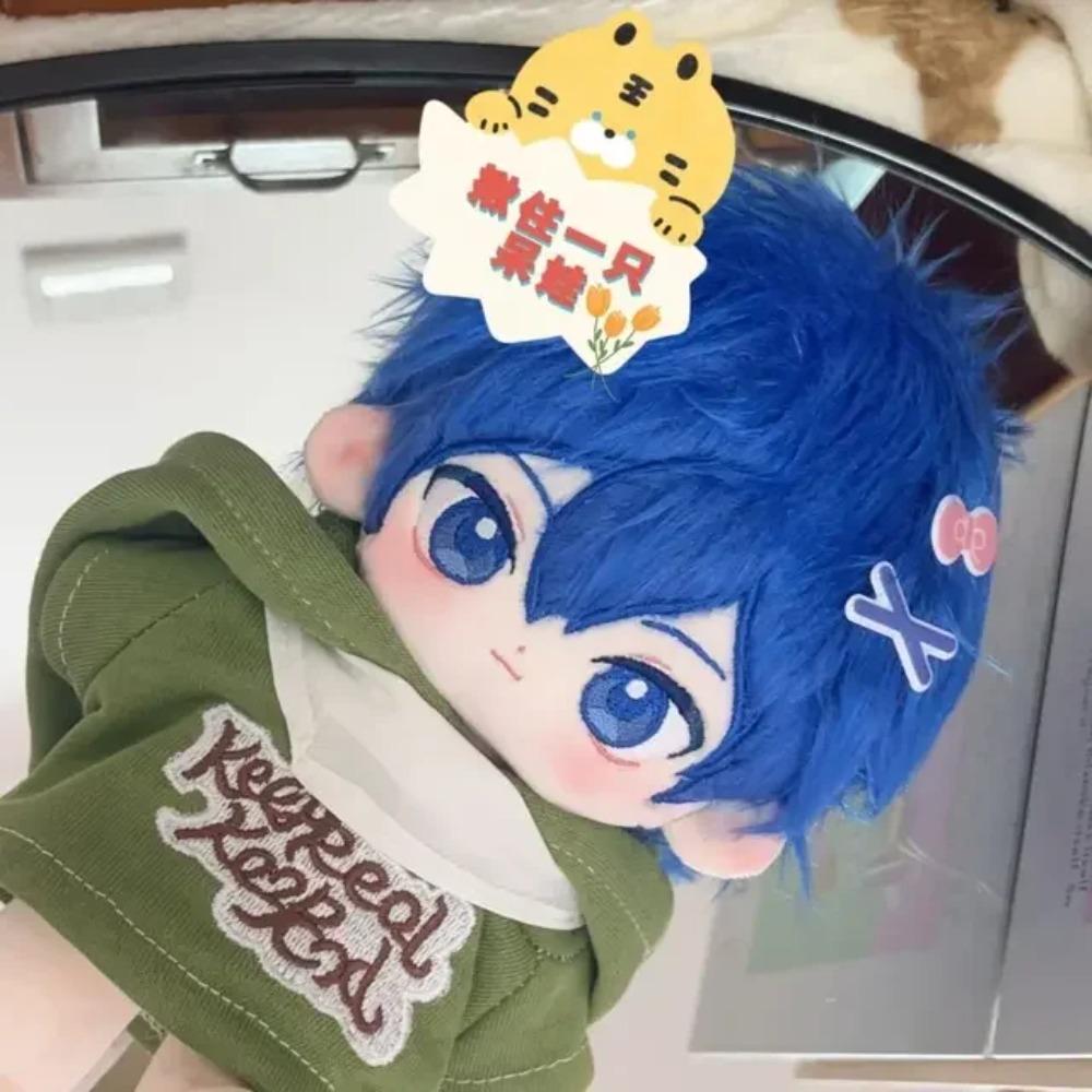 20cm KAITO Snygg Idol Virtuell Karaktär Pojke Docka Cosplay Bomull Stoppad Kropp Klä Upp Bomullsdocka Kläder Bomull Gåva Jul