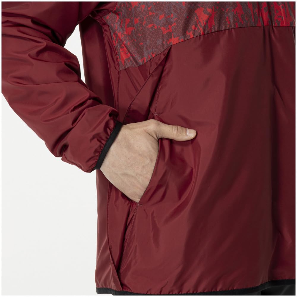 Mizuno Soccer Piste Hoodie with Cabernet Red Apparel, Water-Repellent Lining, P2MEB530,