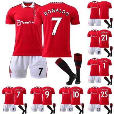 22/23 Manchester-United Domácí dresy Dětský fotbalový tréninkový komplet
