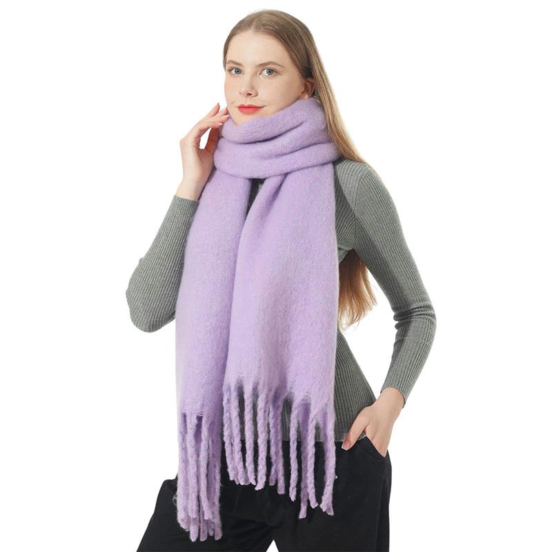 Winter Thick Warm Scarf Women Cashmere Shawl and Wraps Pashmina Neckerchief Bufanda Female Solid Tassel Echarpe Poncho