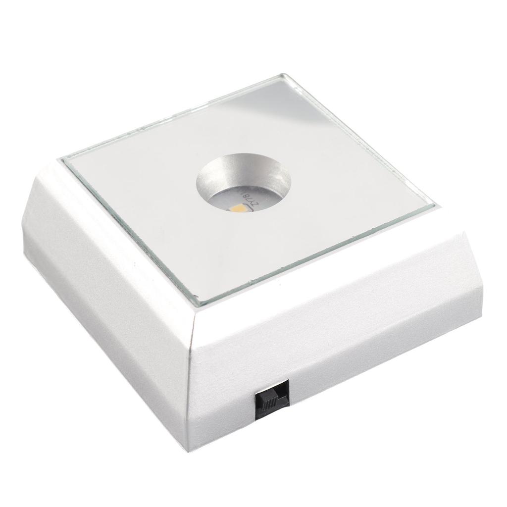 LED Lamp Base Stand Holder for Acrylic Statue Artware Display Silver