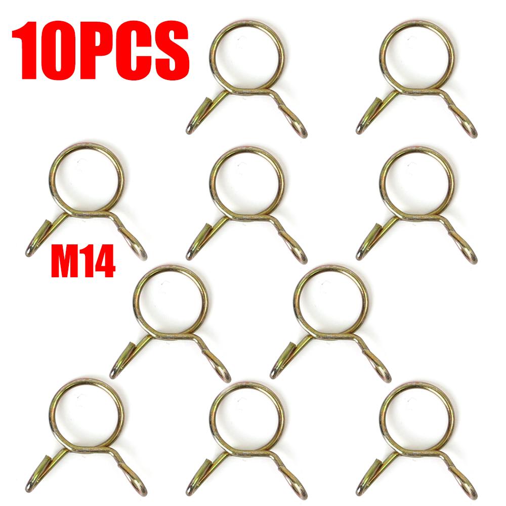 10Pcs 5/6/7/8/9/10/11/12/13/14mm Stainless Steel Spring Hoop Hose Clamp Adjustable Oil Hose Water Pipe Fixed Clip Home Hardware