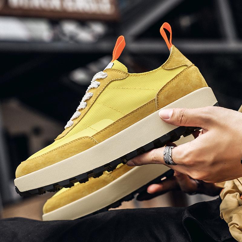 Atmungsaktive Herren-Wanderschuhe Marke Herren Schnürschuhe Vulkanisierte Schuhe Klassische Leder-Flats Herren Tenis Masculino Schuhe
