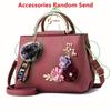 3D Flower Decor Handbag, Women's PU Leather Crossbody Bag, Fashion Small Top Handle Purse