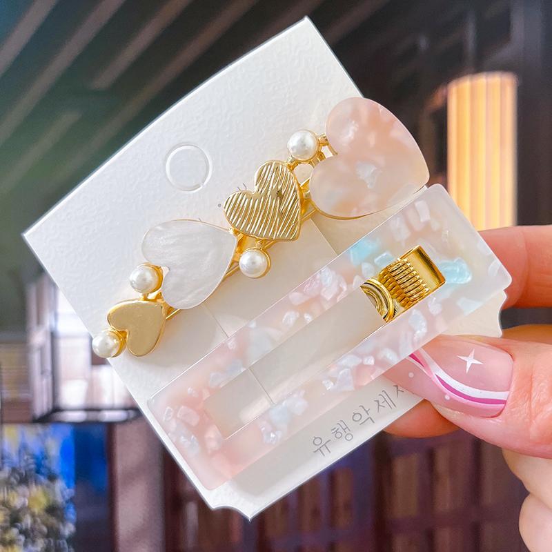 

Набір шпильок для волосся 2/3 шт. Геометричні ацетатні шпильки-серця для жінок, модна біжутерія, дитячі шпильки-автомати, повсякденні аксесуари для укладання волосся