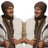Men' Brown Set - Ben Hat and Scarf, 80% Wool / 20% Polyamide