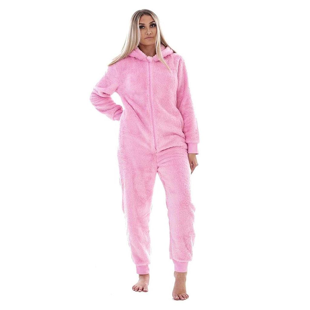 Keanu Womens/Ladies Bunny Ears Fleece Hooded Jumpsuit