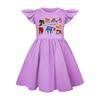 5214 Kids Girls Steal a Brainrot 67 Six Seven Printed Ruffle Short Sleeves Casual Dress