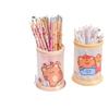 Creative Foldable Cartoon Pen Holder - Round Plastic Desktop Storage for Office & Study