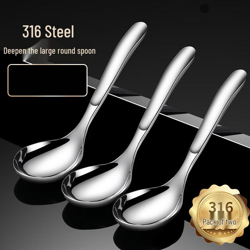 

ZISIZ Children s Deepened Round Soup Spoon (2-Pack)
