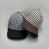 Houndstooth Color Block Baseball Cap Cotton New Men Women Sunscreen Check Versatile Fashion Casual Ventilate Street Retro Casual