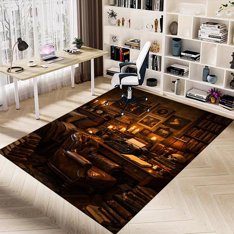 1PC Library Books Non-Slip Floor Carpet Compatible for Office&Living Room&Bedroom&Dining Room - Flat-Weave Machine-O344