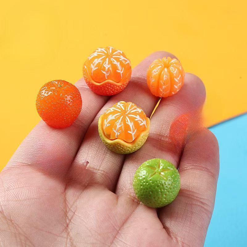 Harz Spaß Simulation Lieblich Orange Früchte Anhänger DIY Verzierungen Haarnadel Handgefertigtes Zubehör Perlen Harzmaterial