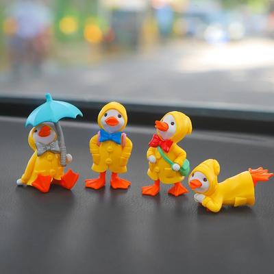 Figurines Miniatures 4 Mini Canards Jardin Féerique Figurines Ferme Miniature Paysage Mousse Ornements Mignons Kit pour Décoration Intérieure Extérieure