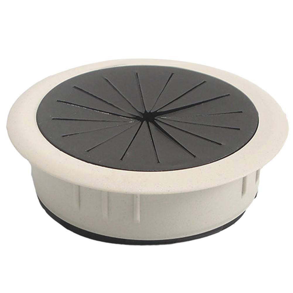 60MM Desk Cord Grommet Wire Hole Cover Line Outlet Port Threading Box Cover Cable Passing Box Office Table Cable Organizer