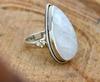Moonstone Ring, 925 Silver Handmade Boho Designer Ring, Statement Ring, Birthstone Ring, Silver Gift Ring, Pear Ring