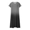 Modisches Damen Sommer V-Ausschnitt Kurzarm Farbverlauf Bedrucktes Strandkleid