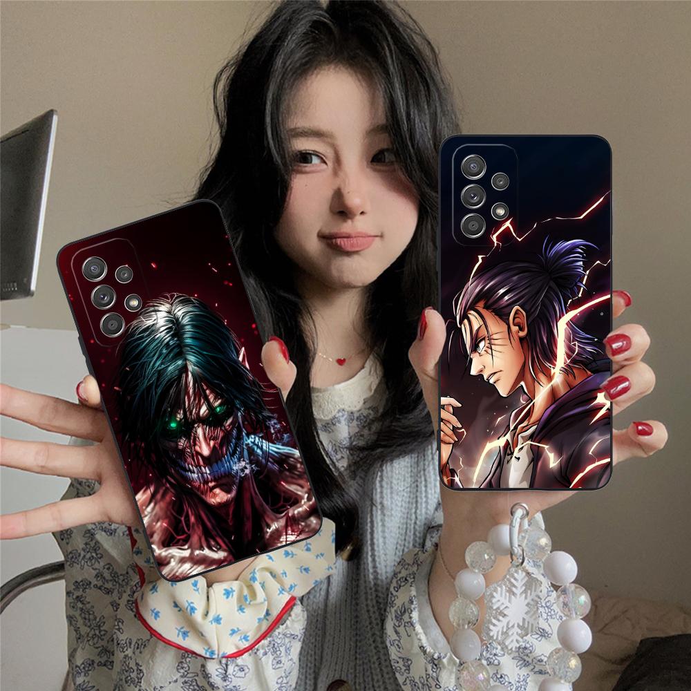 AOT Eren Mobile Cell Phone Case for Samsung Galaxy A73 72 71 70 56 55 54 53 52 36 35 34 23 16 15 5G Colour Protective Luxury