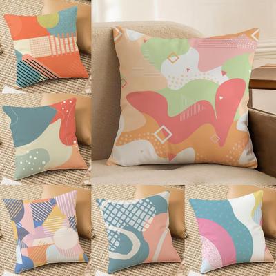 Bunte abstrakte geometrische Muster Kissenbezug Weicher Plüsch Doppelseitiger Sofa-Kissenbezug Ganzjahres-Dekor Geschenk