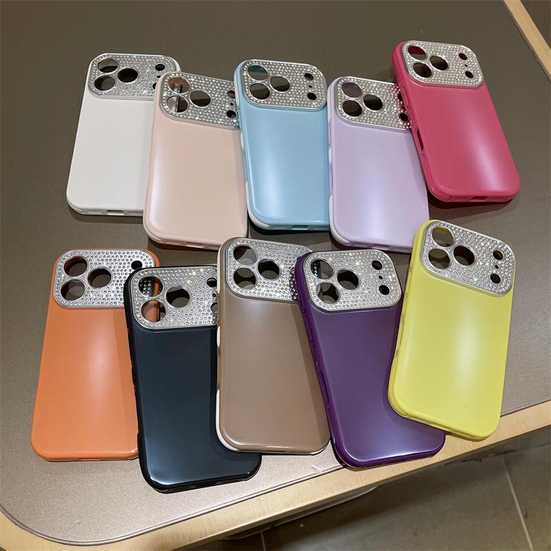 For iPhone 17 Pro Max Luxury Diamond Skin Phone Case For iPhone 17 16 15 14 13 12 11 Pro Max Lens Protective Cover