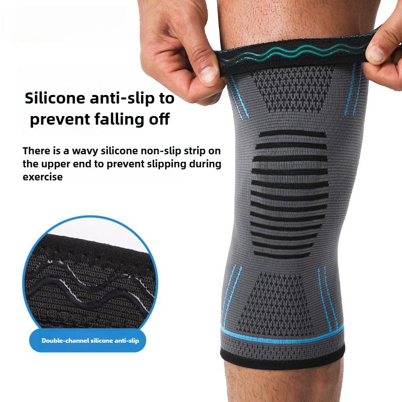 Breathable Elastic Silicone Knitted Nylon Knee Pads Non-Slip High-Elastic Compression Knee Protection for Sports And Fitness