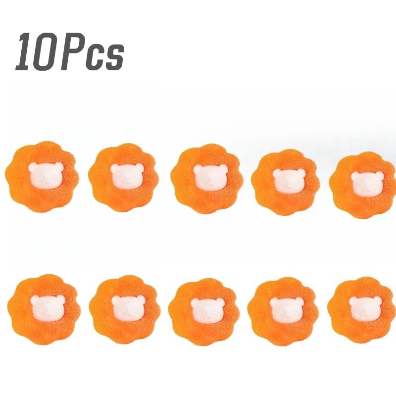 

40шт набор шариков для стирки многоразовая стиральная машина для удаления волос шарики для чистки ворса пуха домашних животных одежда бытовая продукция orange-10pcs