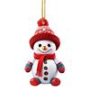 Ornament Cartoon Snowman Santa Claus Pendant 2D Acrylic Xmas Tree