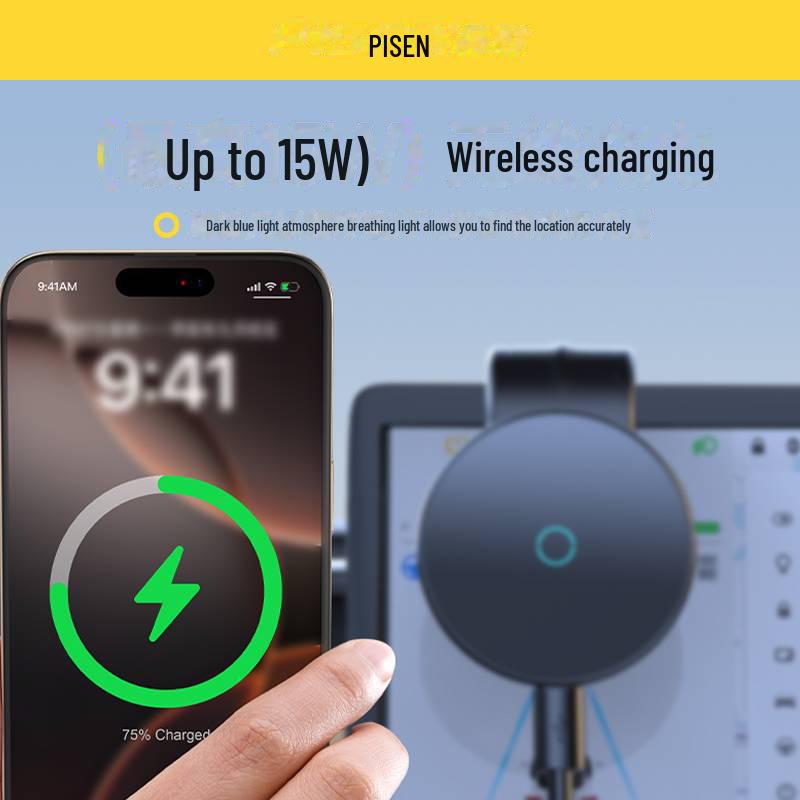 PISEN Rotatable Car Dashboard MagSafe Wireless Charger Phone Holder