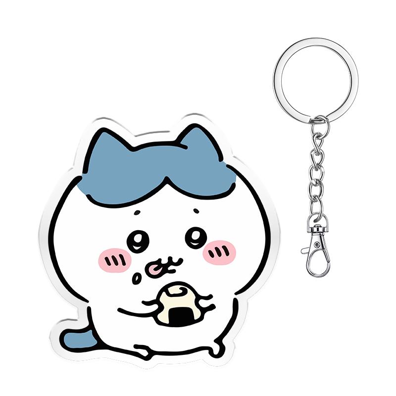 Cute Chiikawa 6cm Nanka Chiisakute Kawaii Yatsu Keychain Usagi School Bag Decorate Kawaii Keyring Anime Acrylic Holiday Gifts