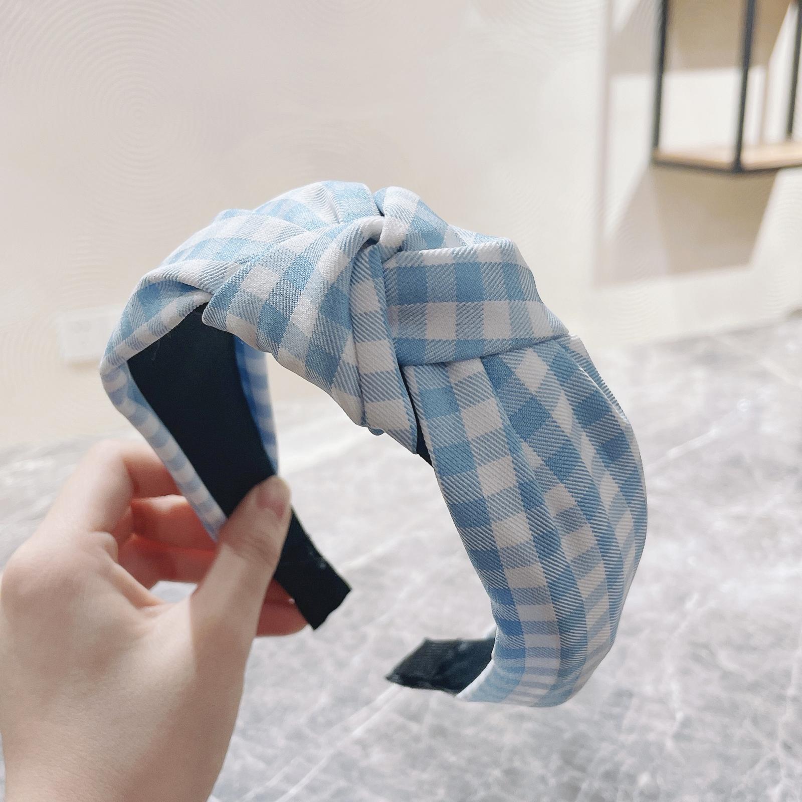 

Новая модная женская повязка на голову, классическая решетчатая повязка на голову для взрослых, теплая повязка для волос с центральным узлом, головной убор, тюрбан, аксессуары для волос