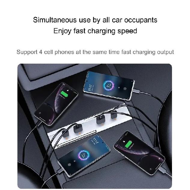 For Tesla Model Y Juniper Cigarette Lighter 65W Center HUB Docking Station Model 3 Highland USB Charging Port Support Laptop