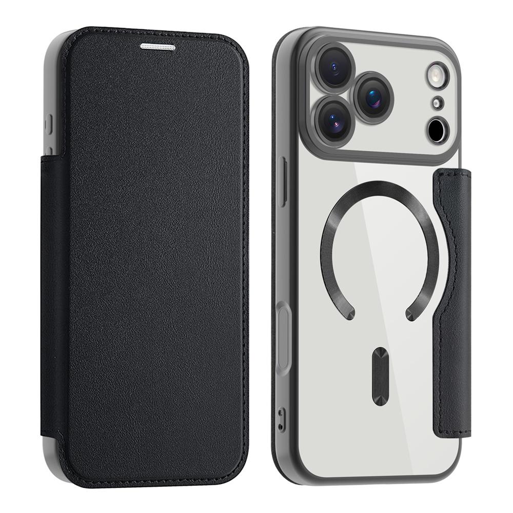 Transparent Flip Leather Wallet Magnetic Phone Case for IPhone 17 Air 16 15 14 13 12 Pro Max Plus 17Pro Magsafe Card Bag Cover