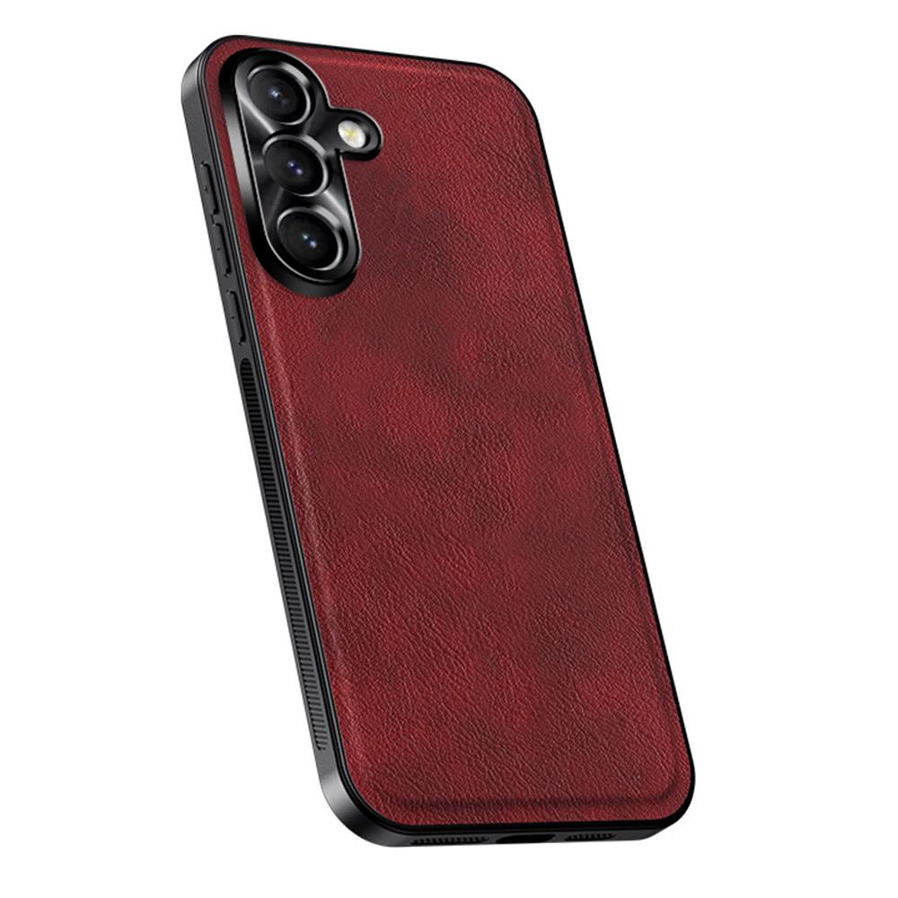 Für Samsung Galaxy A15 4G/5G Hülle PU+TPU+PC Handy-Rückseite mit Metall-Linsenrahmen