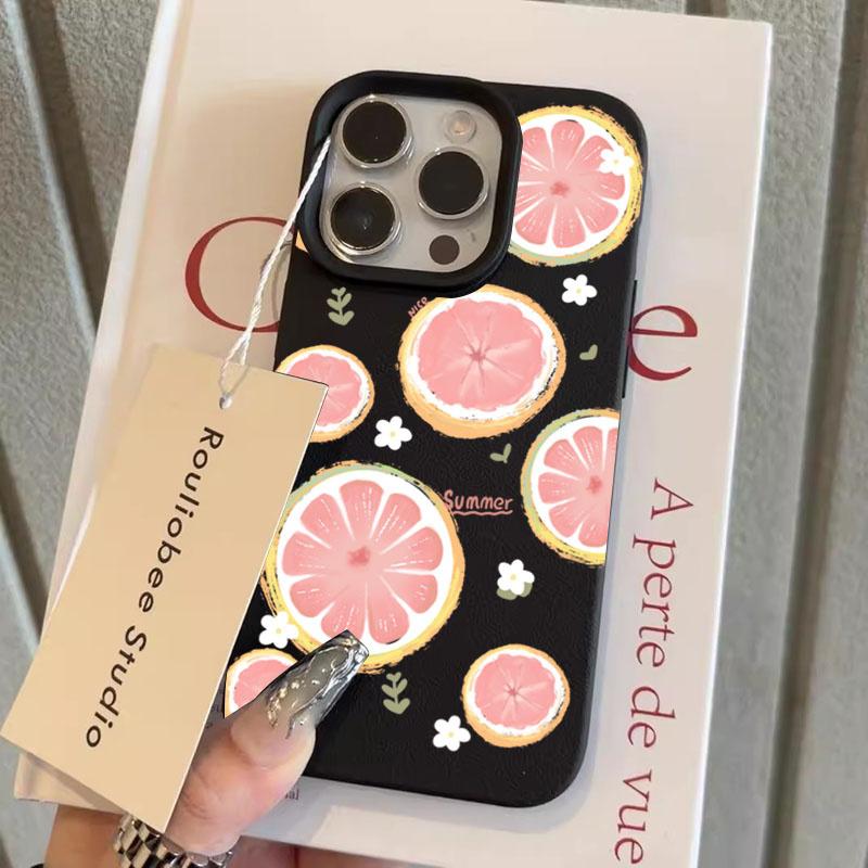 

Летний Фруктовый Грейпфрут Белый Цветок Чехол для Телефона Для iPhone 17 16e 16 15 14 13 12 11 Pro Max Plus X XR XSMax Мягкий ТПУ Задняя Крышка iPhone 11