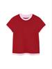 [Matinkim] COLOR POINT LAYERED TOP FOR WOMEN IN RED