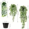 3pcs Artificial Hanging Potted Plants, Fake Hanging Eucalyptus Vine, Mandala Vine and Pea Pods with Pots, Indoor Outdoor Hanging Decor