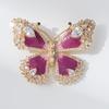 Cloisonné Enamel Copper Zircon Butterfly Brooch - Retro Style Coat Accessory